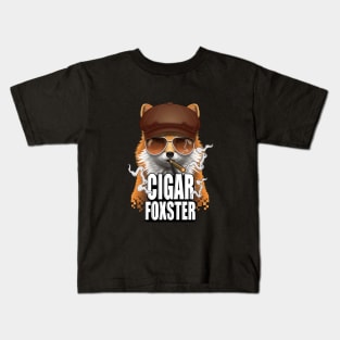 Cigar Foxster Fox Smoker Newsboy Cap Gangster Kids T-Shirt